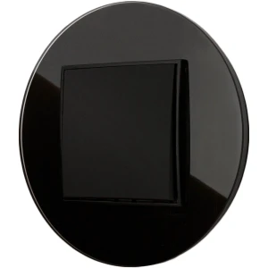 Karlik Icon Włącznik Zwierny Czarny Mat Ramka Okrągła Czarna