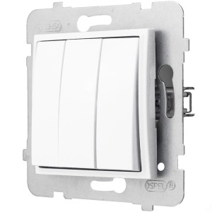 Włącznik Światła Potrójny Kontakt Aria Biały Łp-13U/M/00