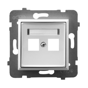 Ospel Aria Obudowa Gniazda Podwójnego Typu Keystone Prosta Biały