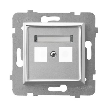 Ospel Aria Obudowa Gniazda Podwójnego Typu Keystone Prosta Srebrny