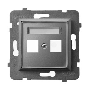 Ospel Aria Obudowa Gniazda Podwójnego Typu Keystone Prosta Szary