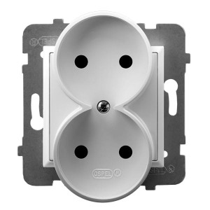 Ospel Aria Gniazdo Podwójne Moduł Bez Ramki Biały