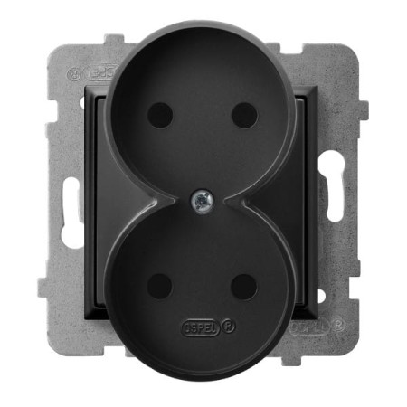 Ospel Aria Gniazdo Podwójne Moduł Bez Ramki Czarny