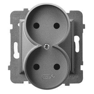 Ospel Aria Gniazdo Podwójne Moduł Bez Ramki Szary