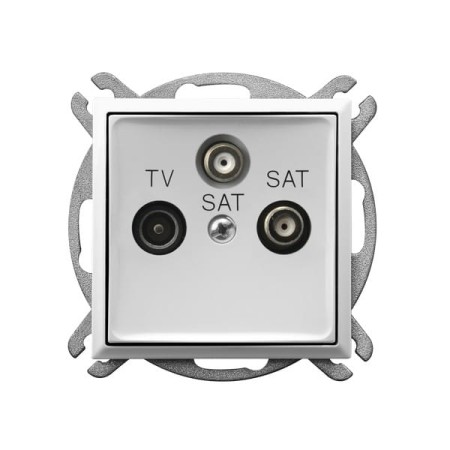 Ospel Aria Gniazdo Rtv-Sat Z Dwoma Wyjściami Sat Biały