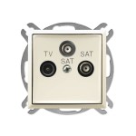 Ospel Aria Gniazdo RTV-SAT z dwoma wyjściami SAT Ecru