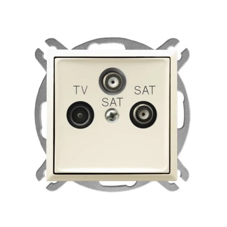 Ospel Aria Gniazdo Rtv-Sat Z Dwoma Wyjściami Sat Ecru