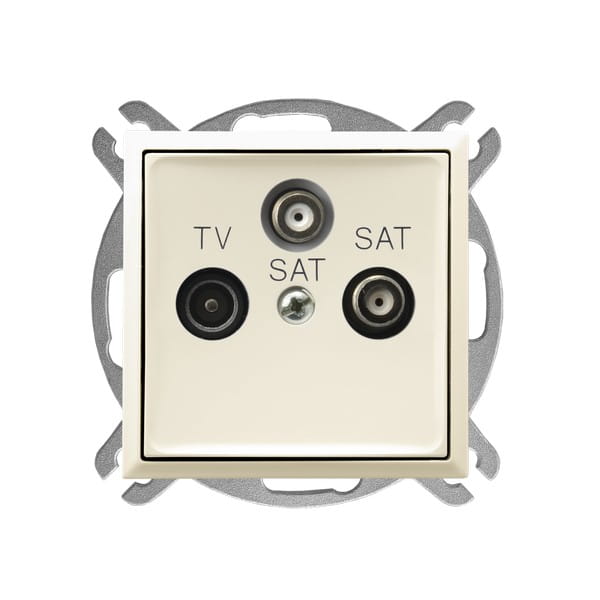 Ospel Aria Gniazdo Rtv-Sat Z Dwoma Wyjściami Sat Ecru