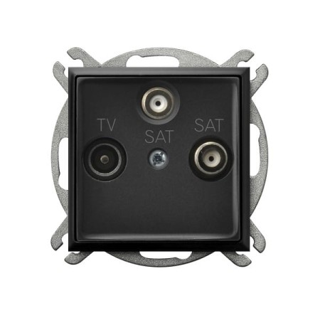 Ospel Aria Gniazdo Rtv-Sat Z Dwoma Wyjściami Sat Czarny