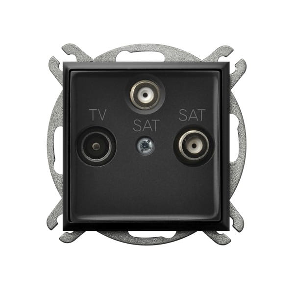 Ospel Aria Gniazdo Rtv-Sat Z Dwoma Wyjściami Sat Czarny
