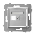Ospel Aria Obudowa gniazda pojedynczego typu Keystone prosta Srebrny