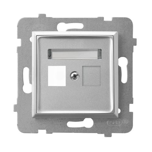 Ospel Aria Obudowa gniazda pojedynczego typu Keystone prosta Srebrny