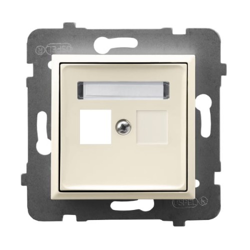 Ospel Aria Obudowa gniazda pojedynczego typu Keystone prosta Ecru