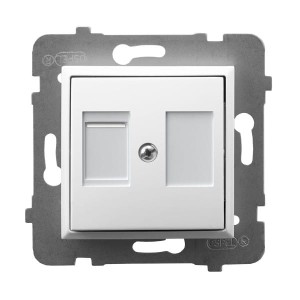 Ospel Aria Obudowa Gniazda Pojedynczego Z Przesłoną Typu Keystone Prosta Biały