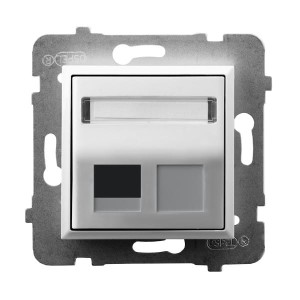 Ospel Aria Obudowa Gniazda Pojedynczego Typu Keystone Skośna Biały