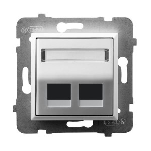 Ospel Aria Obudowa Gniazda Podwójnego Typu Keystone Skośna Biały