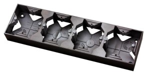 Ospel Aria Puszka Instalacyjna Poczwórna Czarny