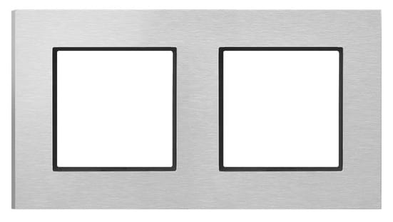 Ospel Aria Ramka Podwójna Szczotkowane Aluminium