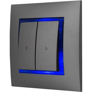 Włącznik Roletowy Szary Z Blokadą Podświetlany