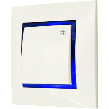Włącznik Krzyżowy Ospel Aria Ecru Z Podświetleniem Niebieskim