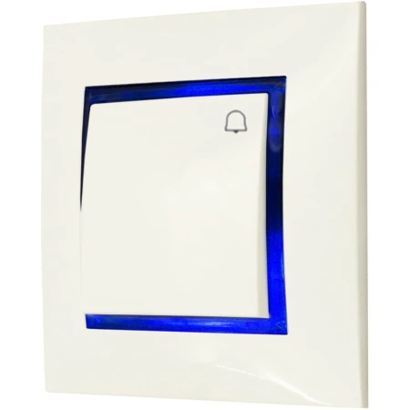 Włącznik Dzwonkowy Ospel Aria Ecru Z Podświetleniem Niebieskim