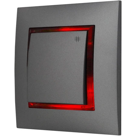 Włącznik Krzyżowy Szary Z Podświetleniem Czerwonym Ospel Aria