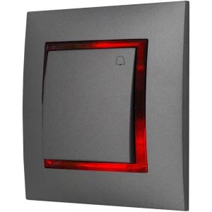 Włącznik Dzwonkowy Szary Z Podświetleniem Czerwonym