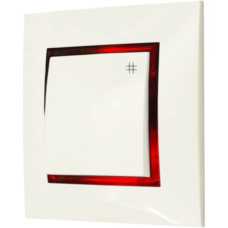 Włącznik Krzyżowy Ospel Aria Ecru Z Podświetleniem Czerwonym