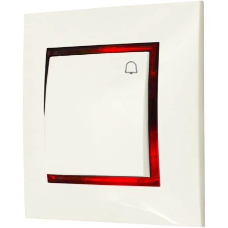 Włącznik Dzwonkowy Ospel Aria Ecru Z Podświetleniem Czerwonym