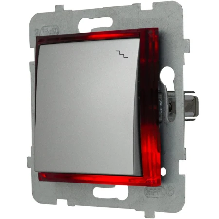 Moduł Włącznika Led Czerwony Schodowy Bez Ramki Ospel Aria