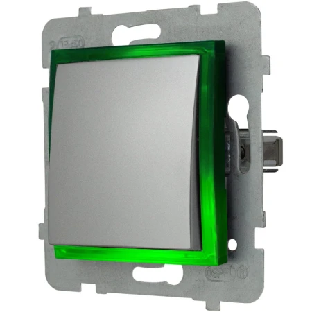 Moduł Włącznika Led Zielony Pojedynczy Bez Ramki Ospel Aria