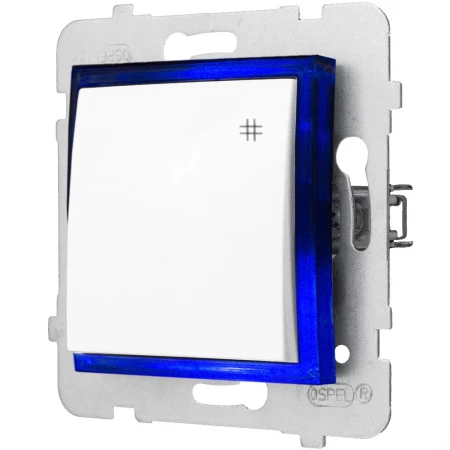 Moduł Włącznika Led Niebieski Krzyżowy Bez Ramki Ospel Aria