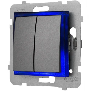 Moduł Włącznika Led Szary Podwójny Bez Ramki