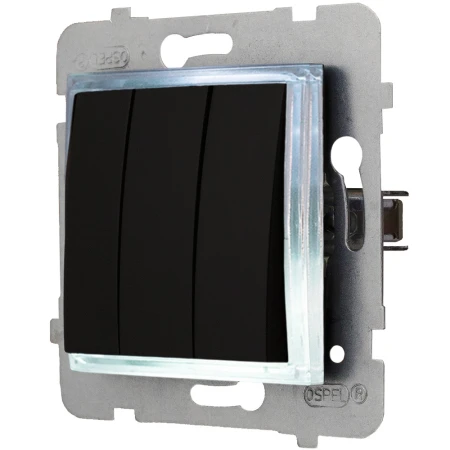 Włącznik Podświetlany Led Biały Potrójny Bez Ramki 33.B Ospel Aria