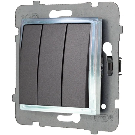 Włącznik Podświetlany Led Biały Potrójny Bez Ramki 70.B Ospel Aria