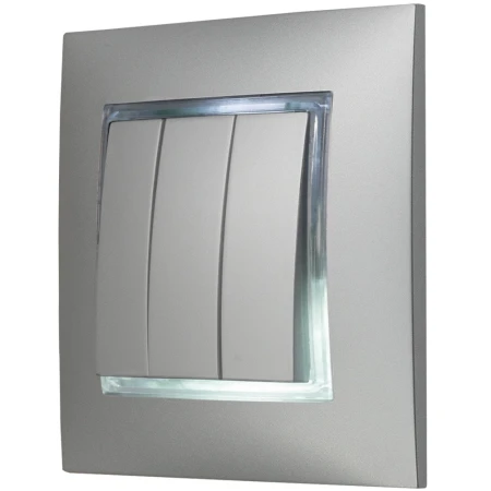 Włącznik Podświetlany Led Biały Potrójny Z Ramką 18.B Ospel Aria