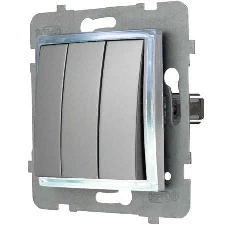 Włącznik Podświetlany Led Biały Potrójny Bez Ramki 18.B Ospel Aria