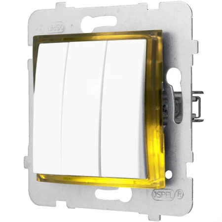 Włącznik Podświetlany Led Złoty Potrójny Bez Ramki 00.G Ospel Aria