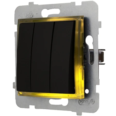 Włącznik Podświetlany Led Złoty Potrójny Bez Ramki 33.G Ospel Aria