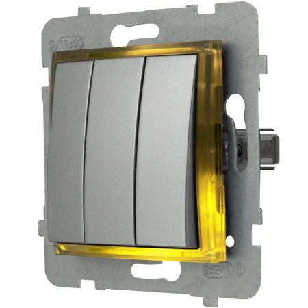 Włącznik Podświetlany Led Zielony Potrójny Bez Ramki 18.G Ospel Aria