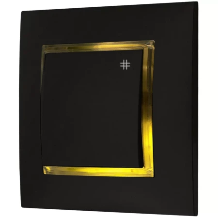 Włącznik Krzyżowy Czarny Z Podświetleniem Złotym Ospel Aria