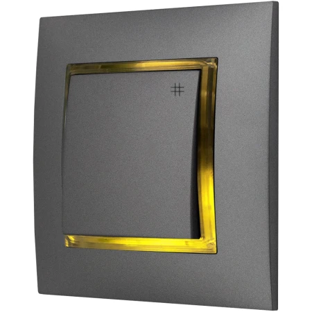 Włącznik Krzyżowy Szary Z Podświetleniem Złotym Ospel Aria