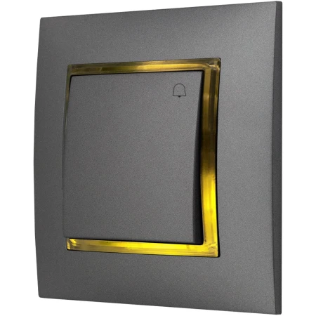 Włącznik Dzwonkowy Szary Z Podświetleniem Złotym