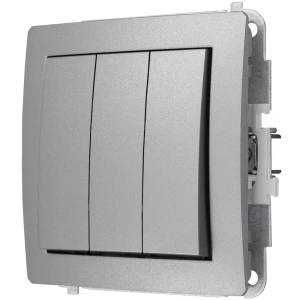 Karlik Deco Srebrny Metalik Mechanizm Włącznika Potrójnego 7Dwp-7