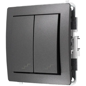 Karlik Deco Grafitowy Mechanizm Włącznika Podwójnego Schodowego 11Dwp-33