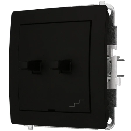 Karlik Deco Czarny Mat Mechanizm Włącznika Jednobiegunowego Ze Schodowym (Osobne Zasilanie) W Stylu Amerykańskim 12Dwpus-10.2