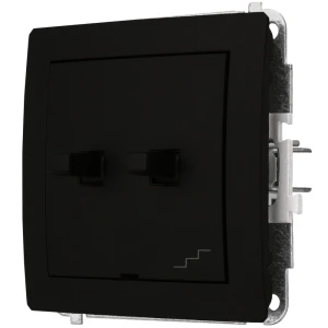Karlik Deco Czarny Mat Mechanizm Włącznika Jednobiegunowego Ze Schodowym (Wspólne Zasilanie) W Stylu Amerykańskim 12Dwpus-10.1