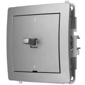 Karlik Deco Srebrny Metalik Mechanizm Włącznika Dwubiegunowego W Stylu Amerykańskim 7Dwpus-9