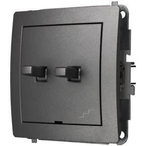 Karlik Deco Grafitowy Mechanizm Włącznika Jednobiegunowego Ze Schodowym (Wspólne Zasilanie) W Stylu Amerykańskim 11Dwpus-10.1