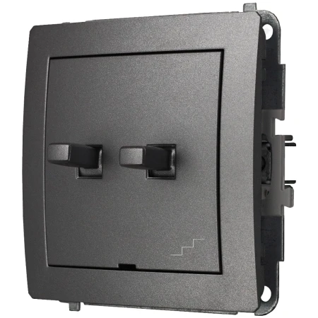 Karlik Deco Grafitowy Mechanizm Włącznika Jednobiegunowego Ze Schodowym (Wspólne Zasilanie) W Stylu Amerykańskim 11Dwpus-10.1